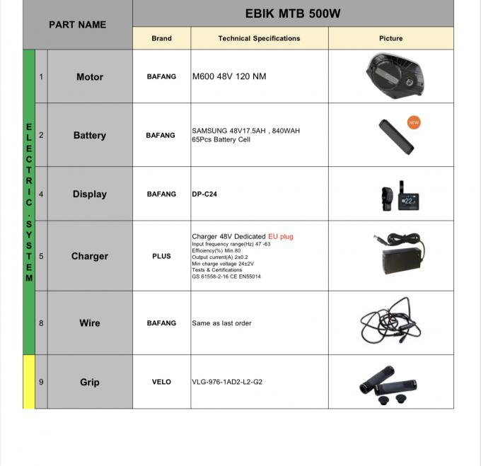 28 "29" 27.5 นิ้วจักรยานเสือภูเขาไฟฟ้า 27.5 "Xl 48v 500w Hybrid Long Range Long Range 0