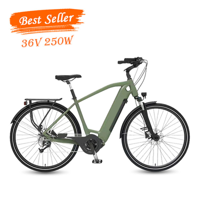 250 วัตต์ 36v Electric City Bike 27.5 นิ้วอลูมิเนียมอัลลอยด์ดิสก์เบรกไฮดรอลิก